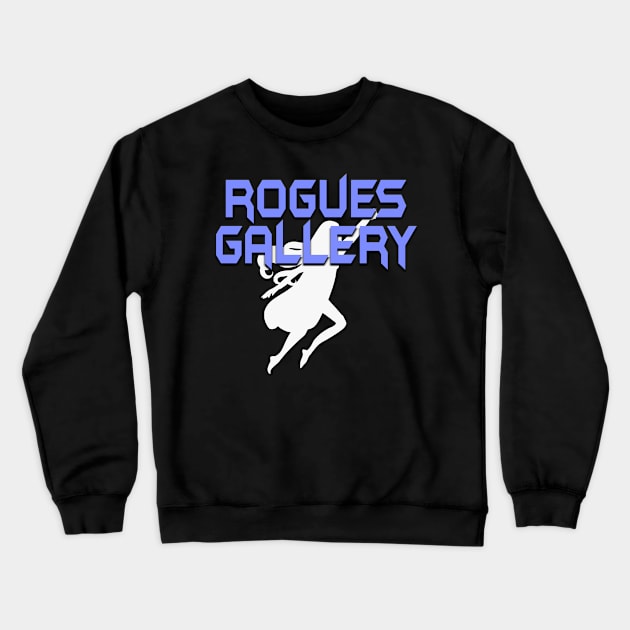 ROGUES GALLERY Female (White Silhouette) Crewneck Sweatshirt by Zombie Squad Clothing